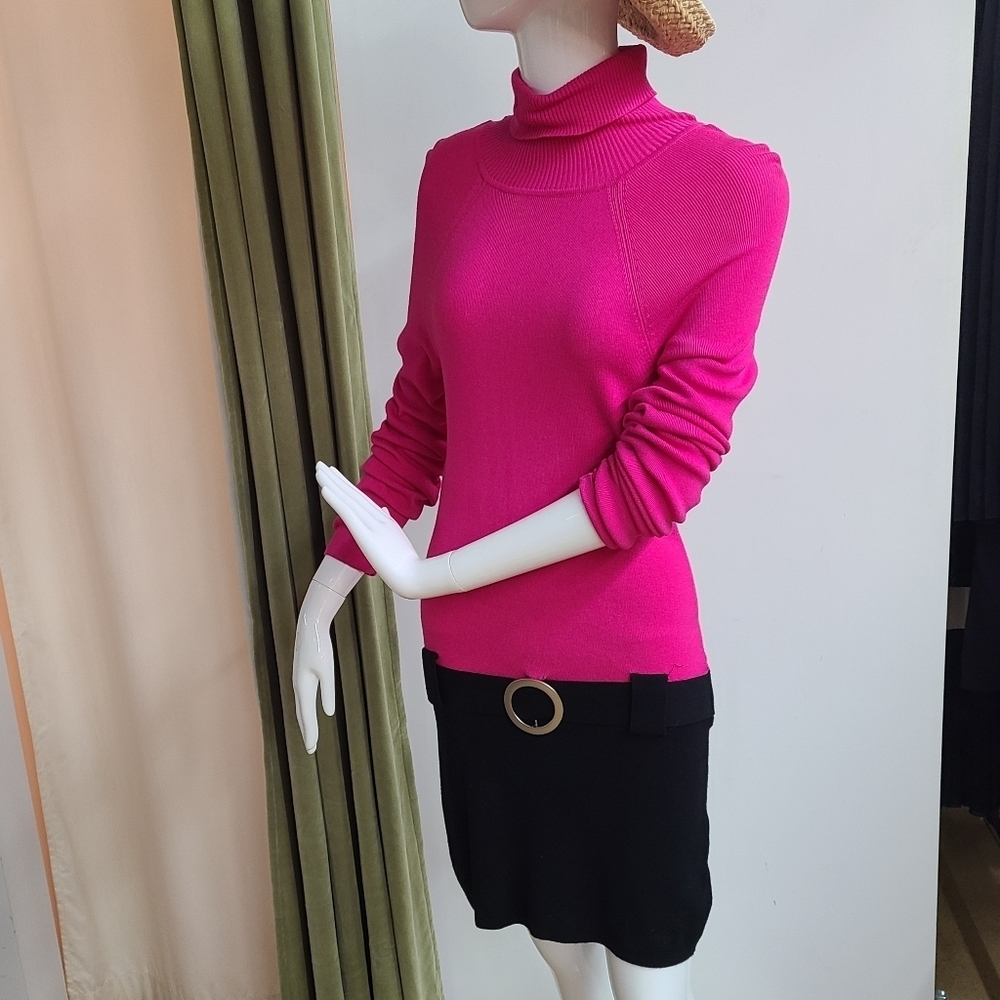 INC International Concepts Color Blocked Knit Long Sleeve Sweater Dress Size M